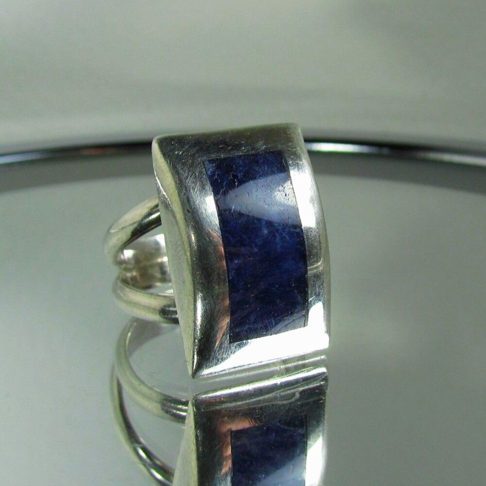 Vintage Lapis Lazuli and Sterling Silver Ring Size 8 and up